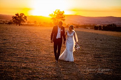 Sunset Wedding photograph  by Stephen Jorgensen from All Saints Photography Albury.